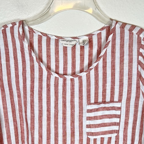 Christian Siriano Striped Linen Top - Picture 2 of 8